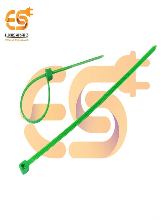 Electronicspices Electronic Spices 2.5mm X 100mm Green Color Multi-purpose Self Locking Nylon 66 Industrial Grade Cable Tie Pack of 100pcs - Image 2